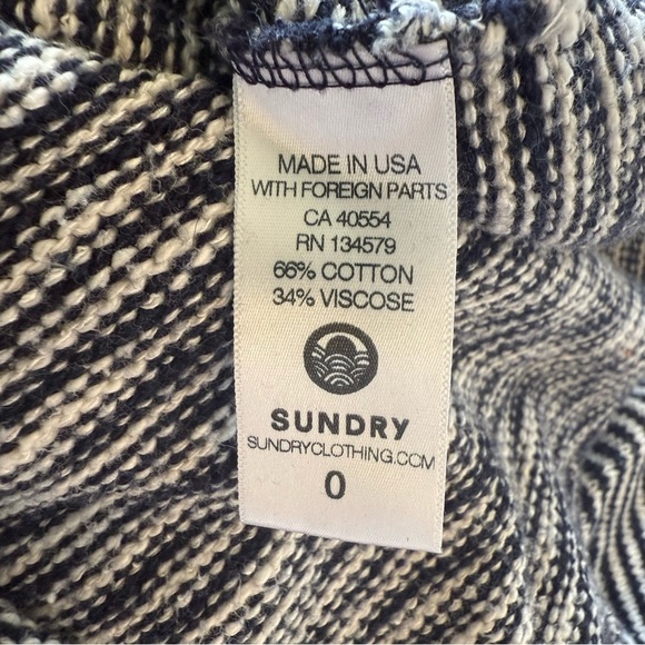 Sundry Anthropologie Coastal Nautical Striped LOCALS ONLY Embroidered Sweater - Picture 11 of 12